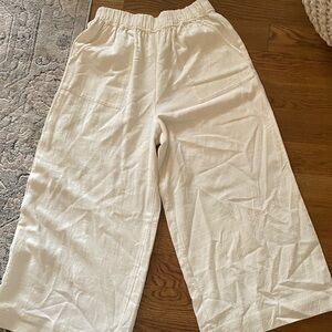 Laude the Label linen blend cropped wide leg pants